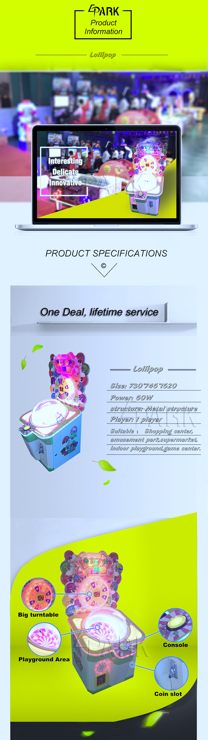Arcade Candy Crane Game Machine , Lollipops Prize Vending Machine