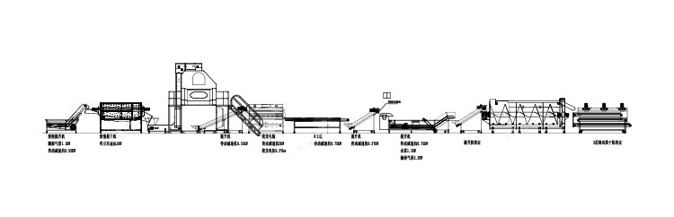 200 KG Full Automatic Quick Frozen French Fries Production Line 304 Food Grade Stainless Steel