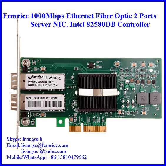 1G Fiber Optical Gigabit Ethernet Workstation Application Network Adapter, 82580 Chipset