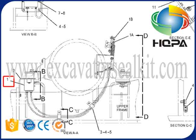 247-5212 227-7672 Throttle Motor 7 Pins with Double Cable for E320C E320D