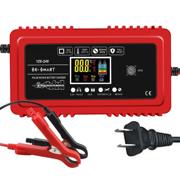 12V 24V Automatic Car Battery Charger AGM GEL WET Fast Charger 12V 10A 24V 5A