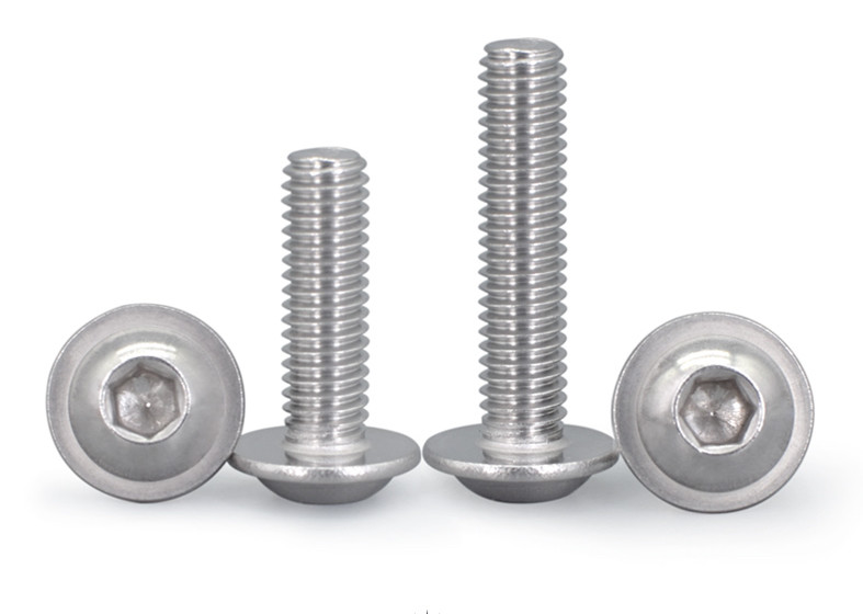 316 Stainless Steel Flanged Button Head Screws Flanged Machine Screws Socket Drive Round Screws