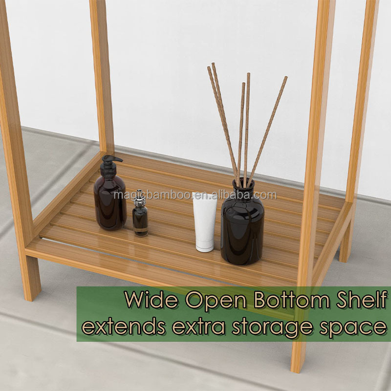 Customized Color 3 Tier Freestanding Bamboo Towel Holder for Bathroom