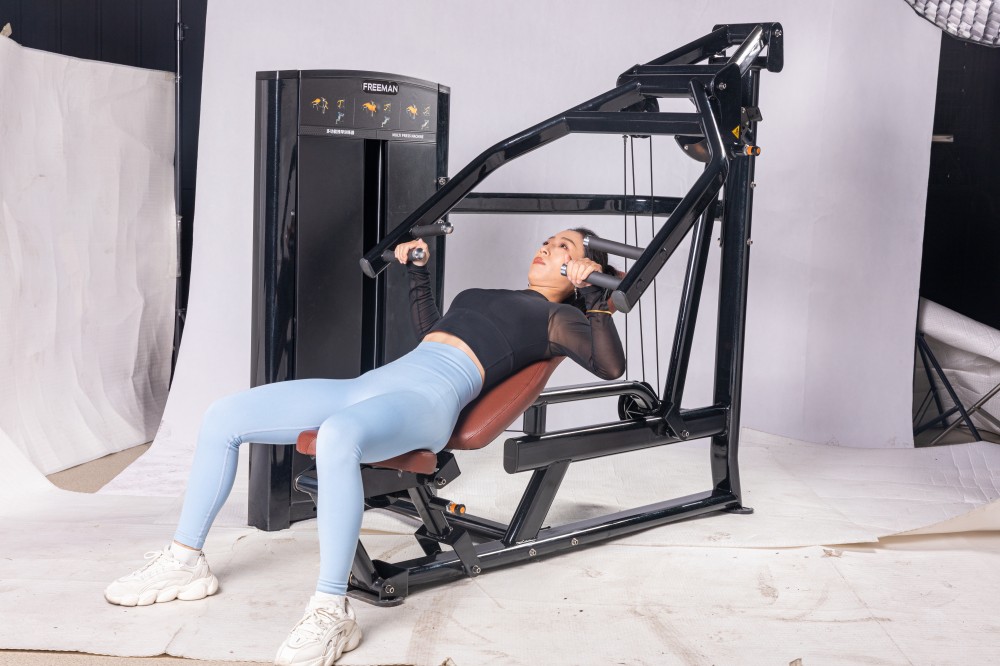 Commercial Indoor Fitness Equipment: Pin-Loaded Multi-Press Machine for Bodybuilding and Chest & Shoulder Workout