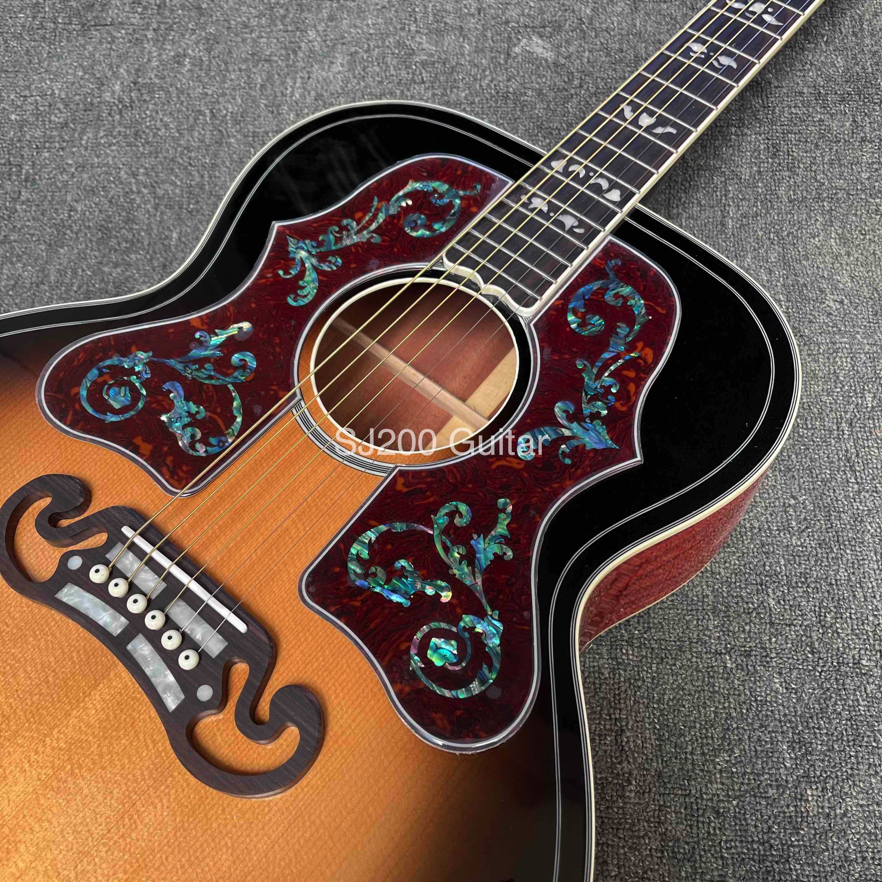 Custom GB style SJ200 Cocobolo Double Pickguard Acoustic Guitar