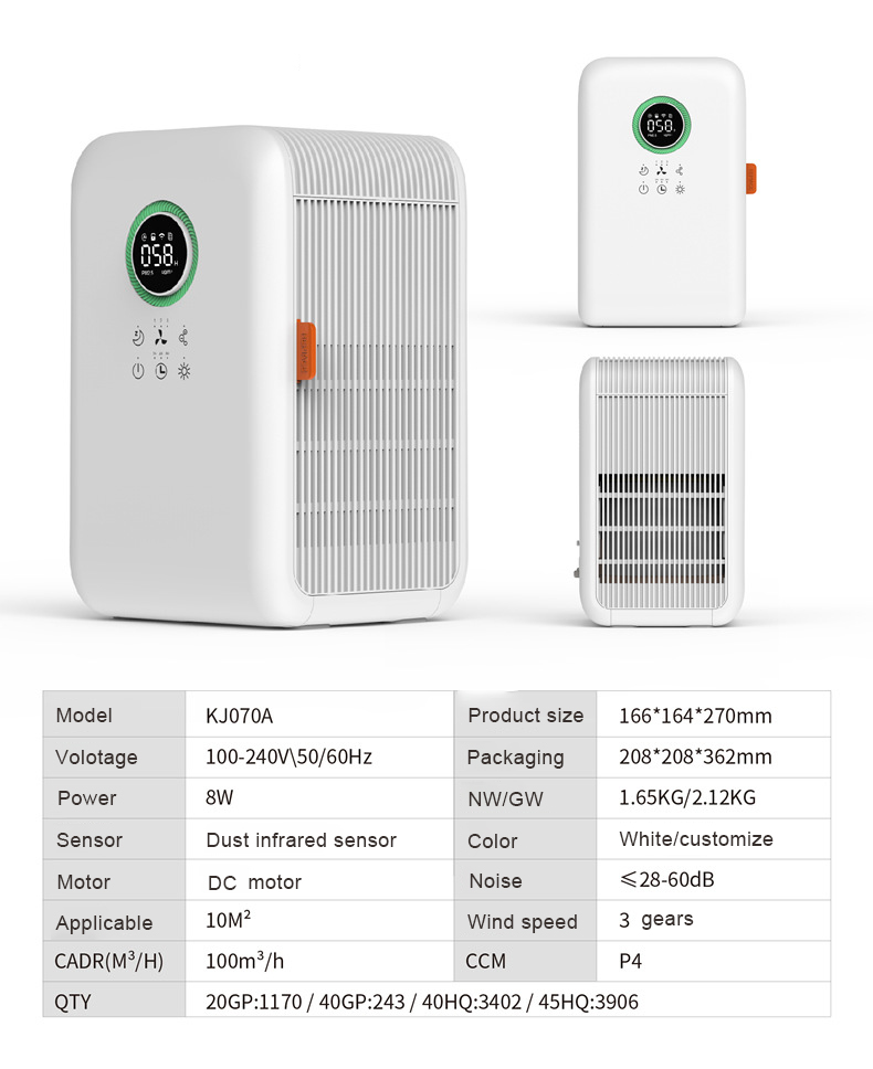 HOMEFISH ABS Smart Portable Desktop Air Purifier With Humidification