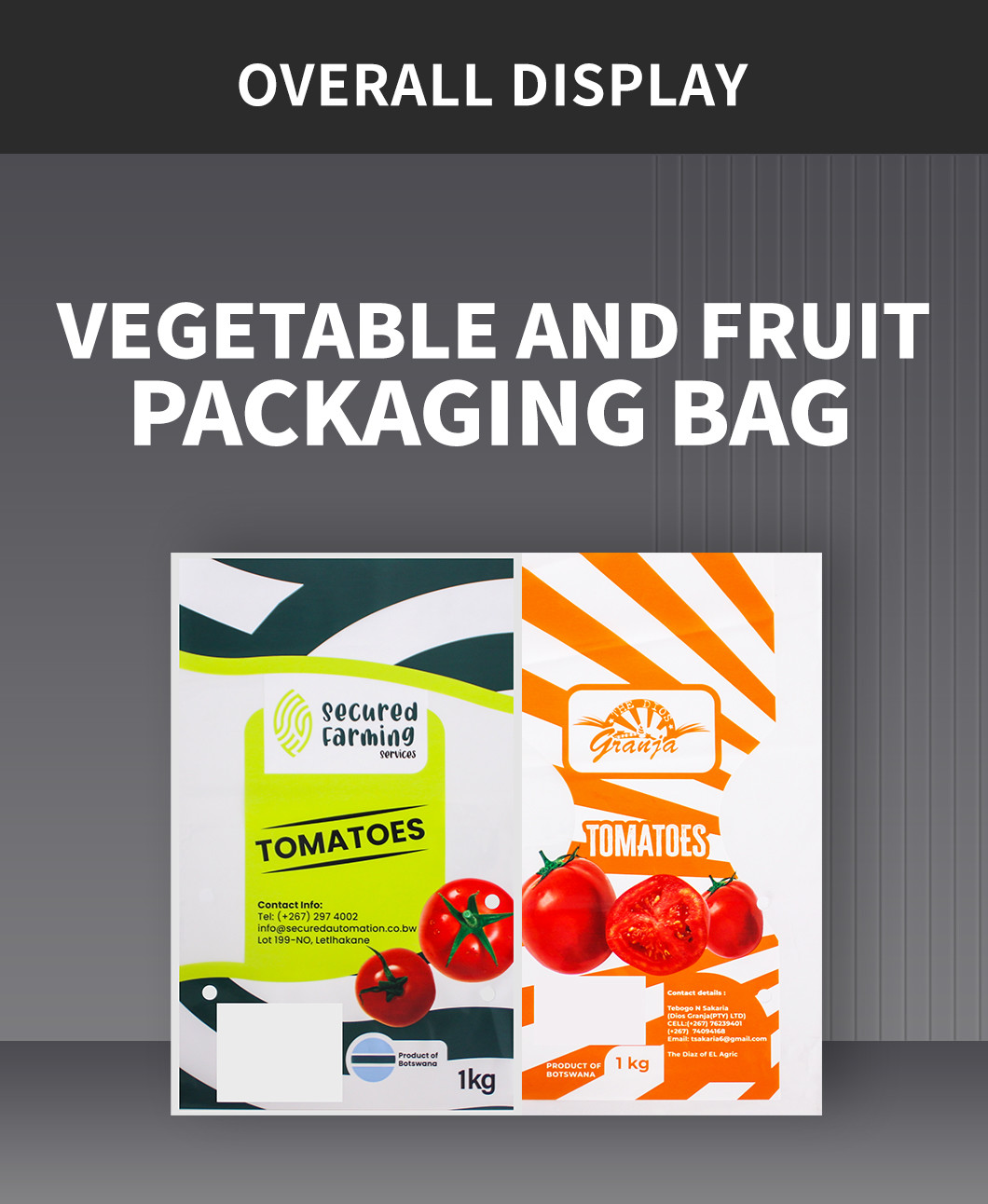 Eco Friendly 1kg Vegetable Packing Bag Supermarket Fruits Plastic Pe
