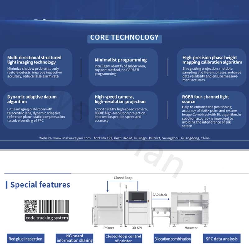 Bar Code Recognition Online 3D THT SPI AIS501-HW AIS603B AIS603P-HW AI Solder Paste Inspection Machine