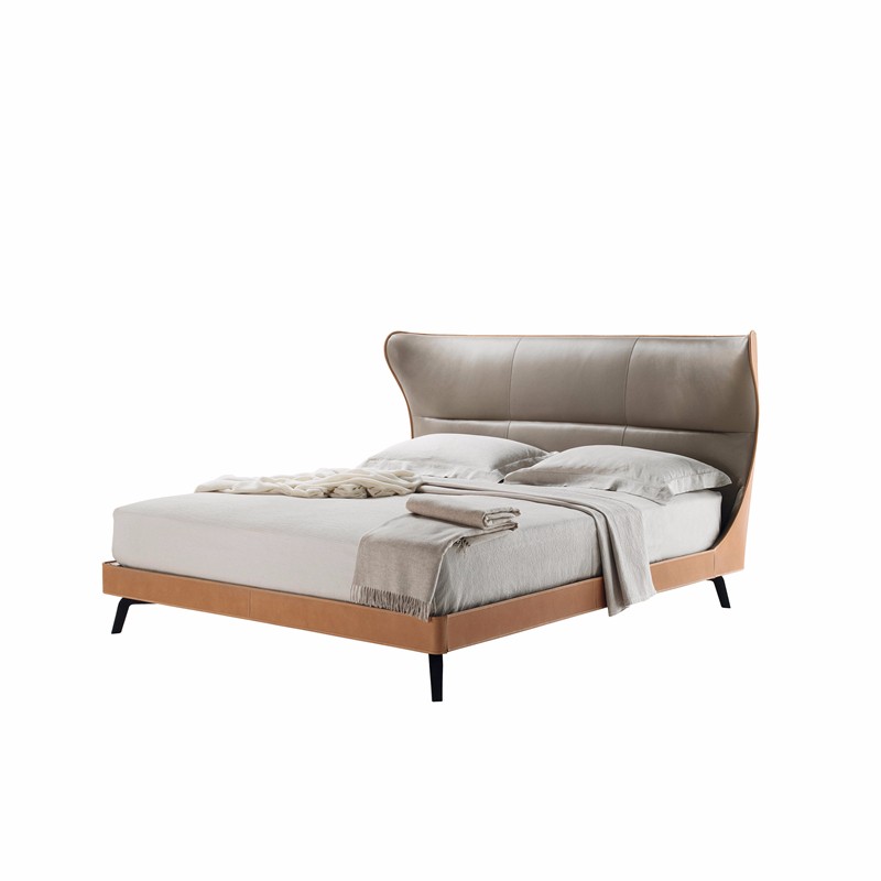 Nordic Natural Ash Wood Simple King Size Bed