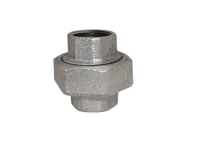 2-1/2" Size White / Black Pipe Union Fitting , Flat Seat Gas Pipe Union Malleable Iron