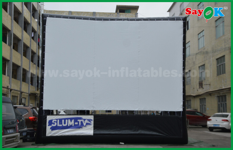Large Inflatable Movie Screen Blue Inflatable Outdoor Movie Screen Customized For Advertising / Party / Event
