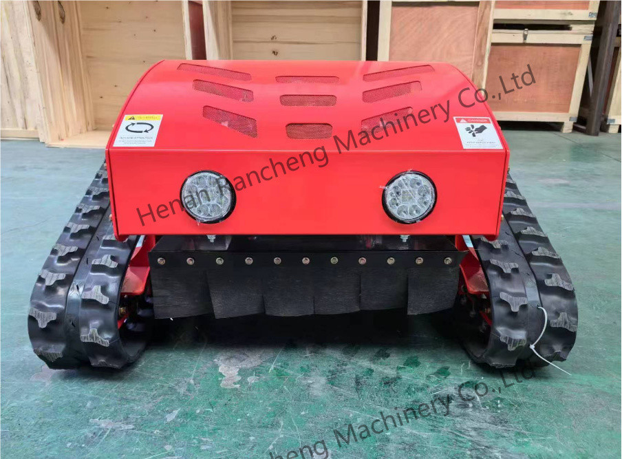 Crawler Type Four Wheel Hybrid Remote Control Lawn Mower 20mm-180mm Cutting Height