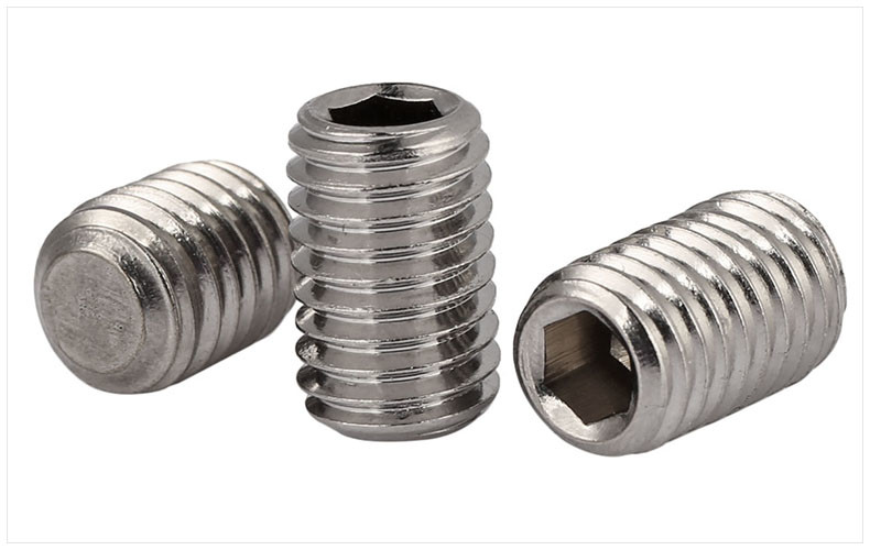 Stainless Steel Flat Point Hexagon Socket Drive Set Screws ISO4026 Flat-Tip Headless Screws