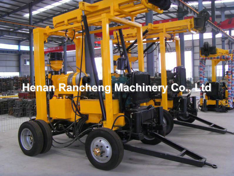 Wheeled Borehole Drilling Machine 51HP Diesel Engine Borehole Drilling Rig 1600kg