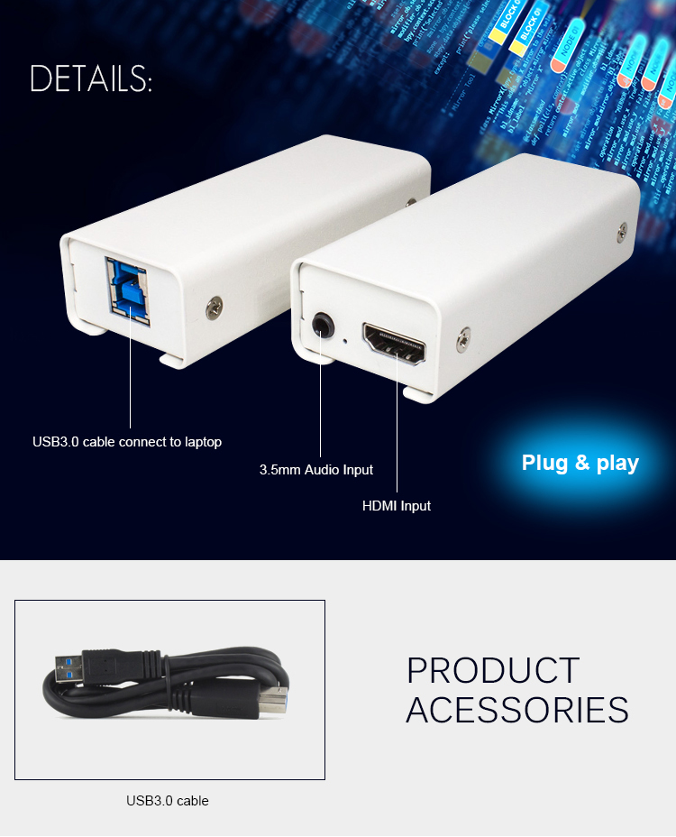Full HD GV Video Capture Card Free Driver Type For Live Video Streaming