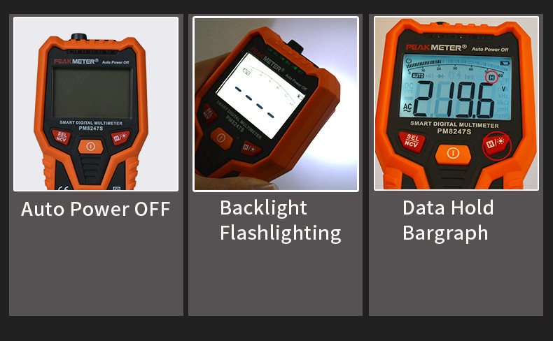 NCV Detection Auto Range Digital Multimeter Multifunctional Stable Performance