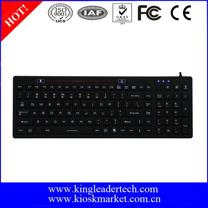 Desktop IP68 Rubber Waterproof Keyboard with Function Keys and Backlight