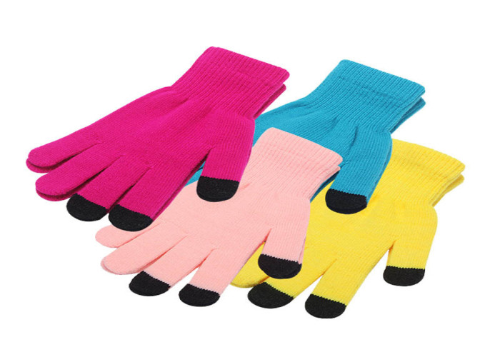 Outdoor Plain Style Child Touchscreen Winter Gloves Warm Soft For Smart Phone