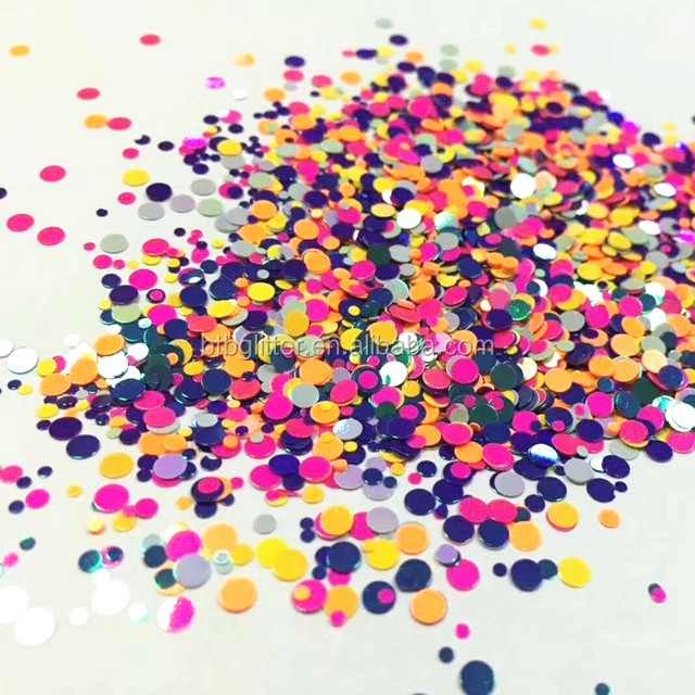 Excellent Nail Art Effect Matte Red 1mm 2mm 3mm Glitter Dots Polyester Powder for Ramadan Graduation Party Decorations