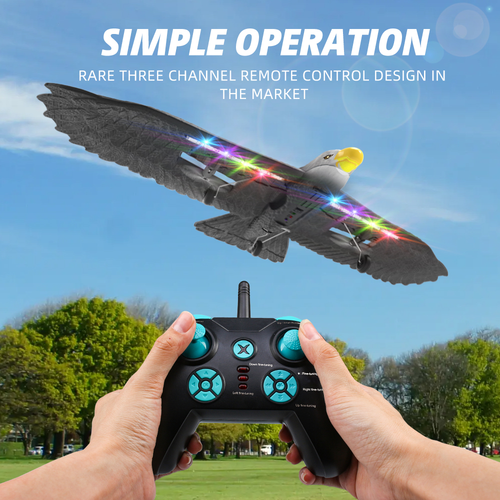 3 Led Light Easy Play 56cm Epp Material Electric Rc Eagle Glider With Remote Outdoor Play for the Whole Family