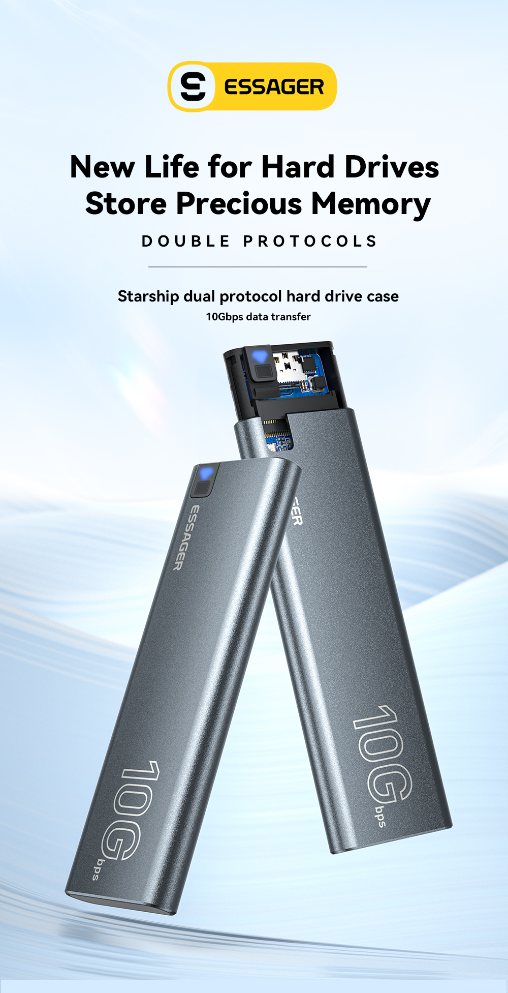 USB 3.1 Type C Hard Drive Enclosure Support M.2 SATA M.2 NVME PCIe