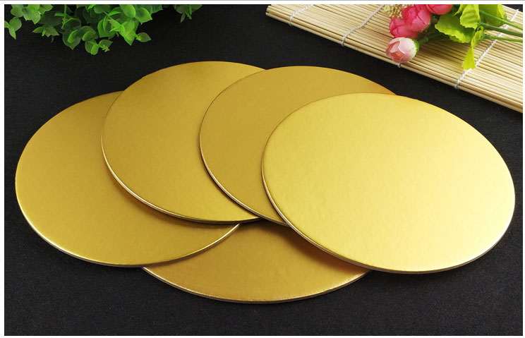 Golden Cake Boards Cardboard Food Beverage Smooth Cake Drum Round Shape for Cake Shop