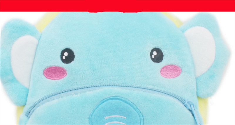 School 3D Cartoon Print Plush Kids Backpack Kindergarten Boys And Girls Mini