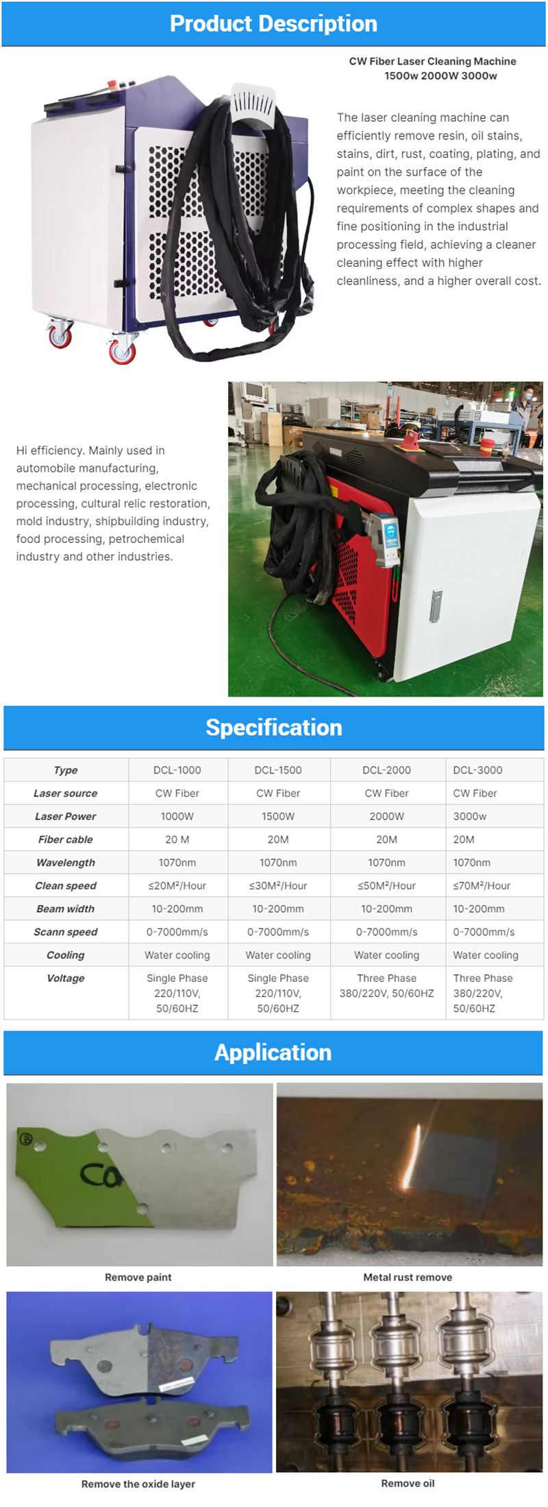 Metal Rust Surface Laser Cleaning Function Hot Sale1500w 2000w 3000w Portable Laser Cleaning Machine for Rust and Paint Removal by Raycus