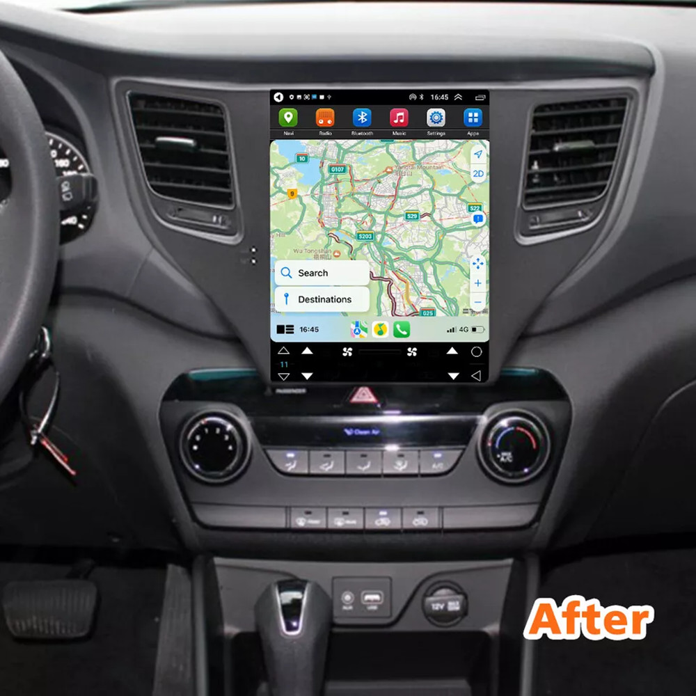 GPS Multimedia Car Stereo DVD 9.7 INCH Android 13 128GB For Hyundai Tucson