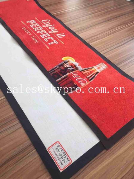 Thin No - woven Slip Wine PVC Rubber Bar Mat Custom Brand Logo Beer Drain Mats