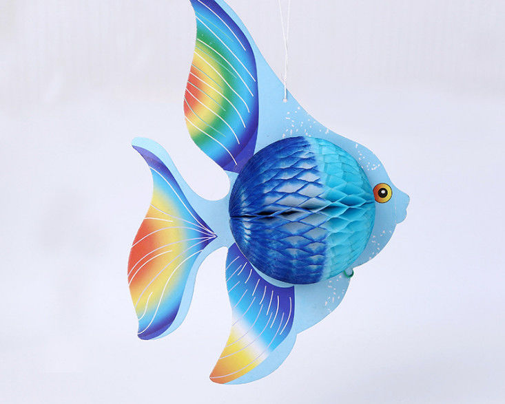 Small fresh element color paper sculpture, small goldfish pattern, paper flowers custom paper crafts