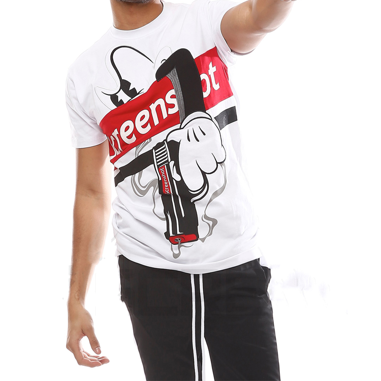 3D Printing Stylish Mens T Shirts Mickey Mouse Pattern For Adults / Teenager