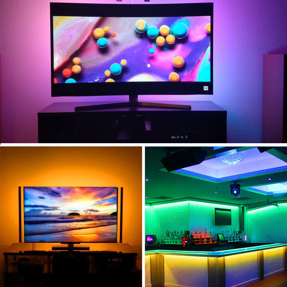 High CRI Ra 80 5m RGB Smart Strip Light Set With 24Keys Bluetooth 5V RGB SMD 5050 LED