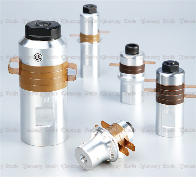 Dumbbell Type Ultrasonic Welding Transducer , 1500w High Power Ultrasonic Transducer For Welding Application