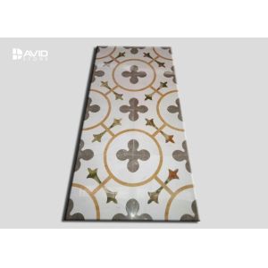 Rectangle Water Jet Marble Floor Medallions Simple Flower Patter Design Manufactures