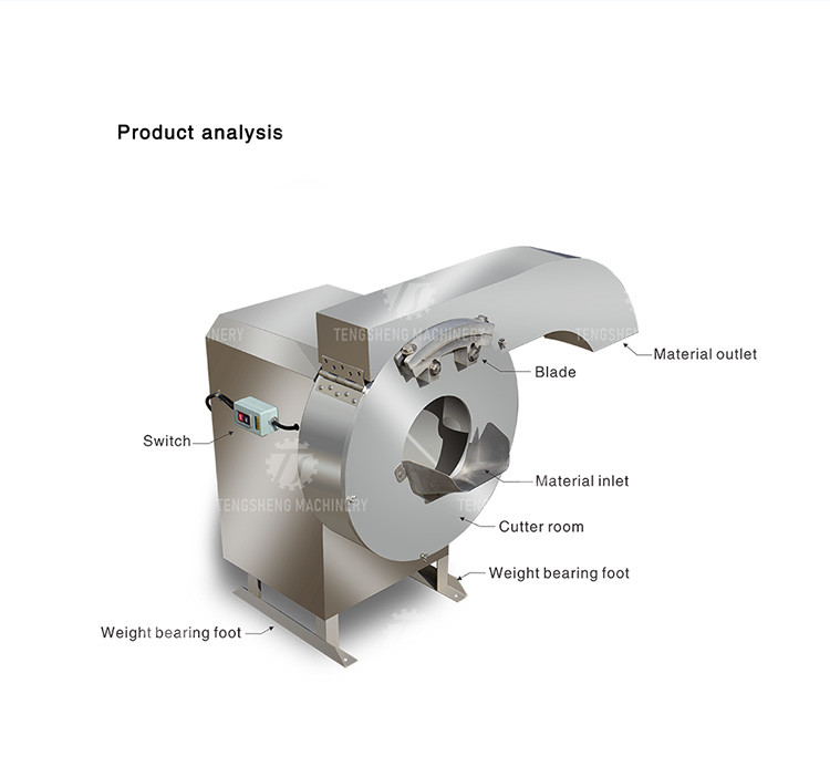 Carrot Slicing Cutter 1500KG/H Potato Chips Making Machine
