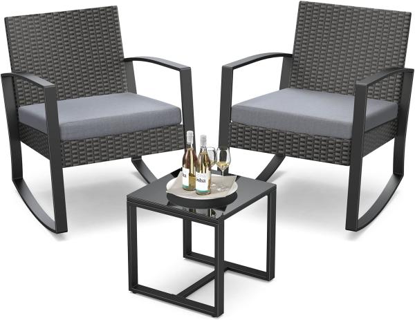 Patio Rattan Furniture Set Hidden Storage, 7 Sofa Sections, Outdoor Wicker