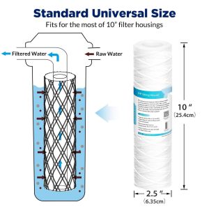 10*10*30cm PP String Wound Filter Cartridge 1 10um for Long-Lasting Water