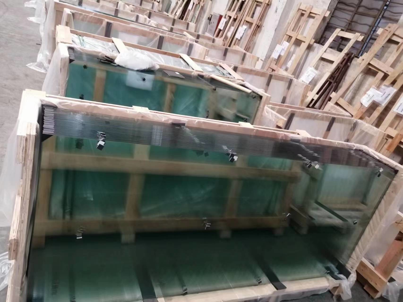 Glazed Decorative Glass Engraved Hot-Melt Background Glass Museum Background Wall Glass Hot Melt Glass Coffee Table