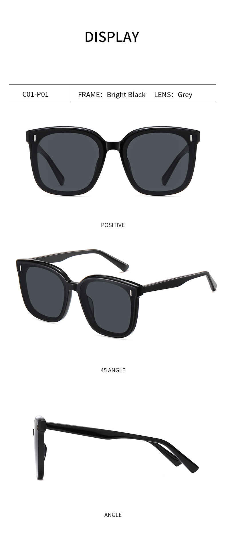 Custom Polarized Acetate Sunglasses Unisex Handmade UV400 Protection
