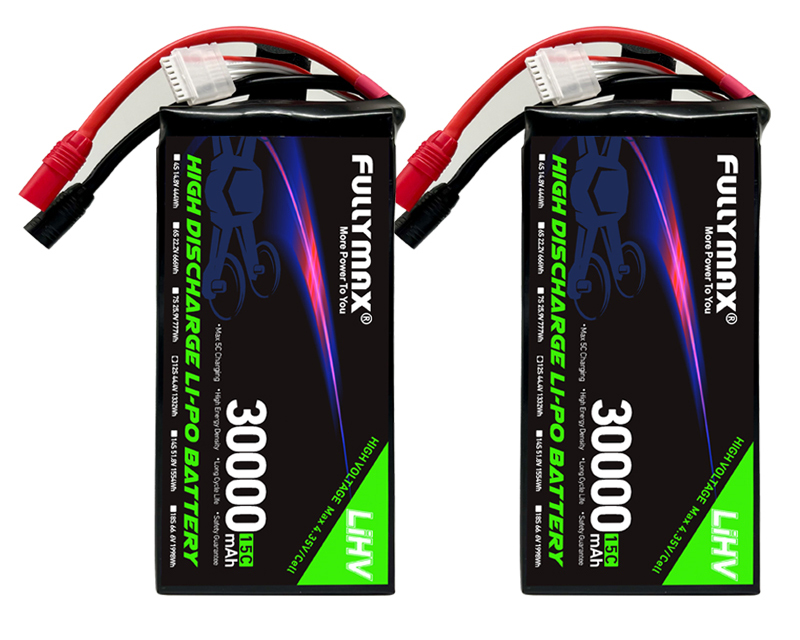30000mAh 12 Cell Lipo Battery 12S 44.4V 15C EVTOL Agriculture Drones Underwater Robotics