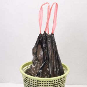 Custom Order Accepted Household Blue Plastic Roll Garbage Bag with Drawstring