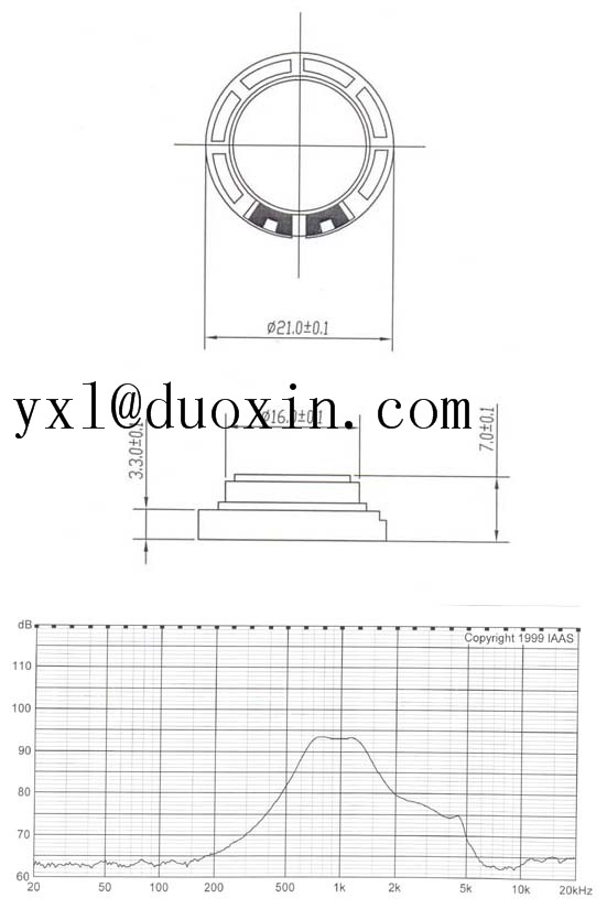 Diameter 45mm mylar speaker 45*5.5mm Television Computer Speaker DXI45N-A