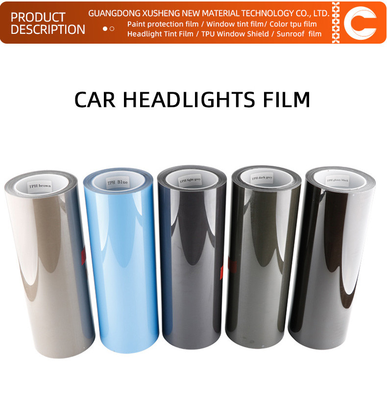 TPH TPU Car Headlight Tint Film Light Black Smoke Black Tail Light Headlight Tint Film