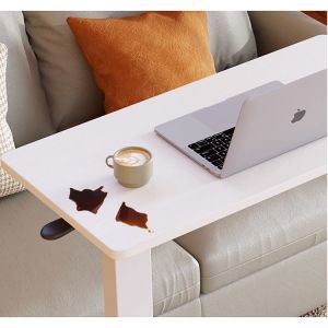 Adjustable Height Wooden Study Table for Kids in Custom White Rectangular Design