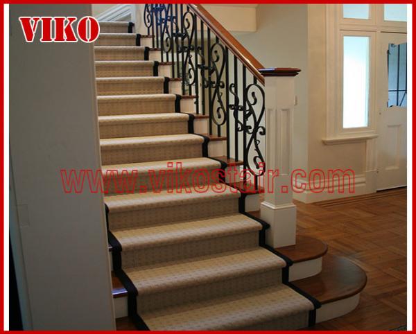 Wrought Iron Staircase VK115S Wrought Iron Handrail Tread Beech,Railing tempered