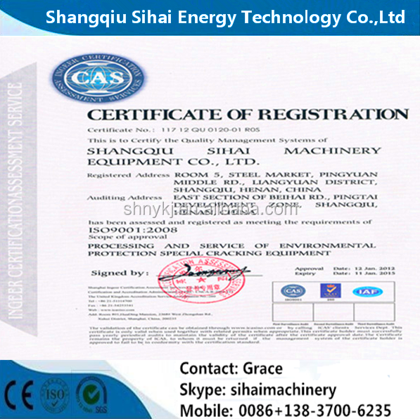 15 Tons Handling Capacity Rubber Oil Recycling Production Line Pyrolysis Machinery