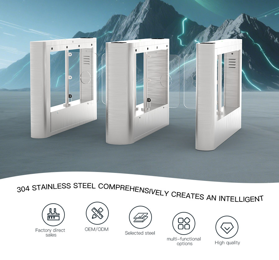 HCW Turnstile Security Gates Supermarket Swing Gate Fingerprint Turnstile Flap Barrier
