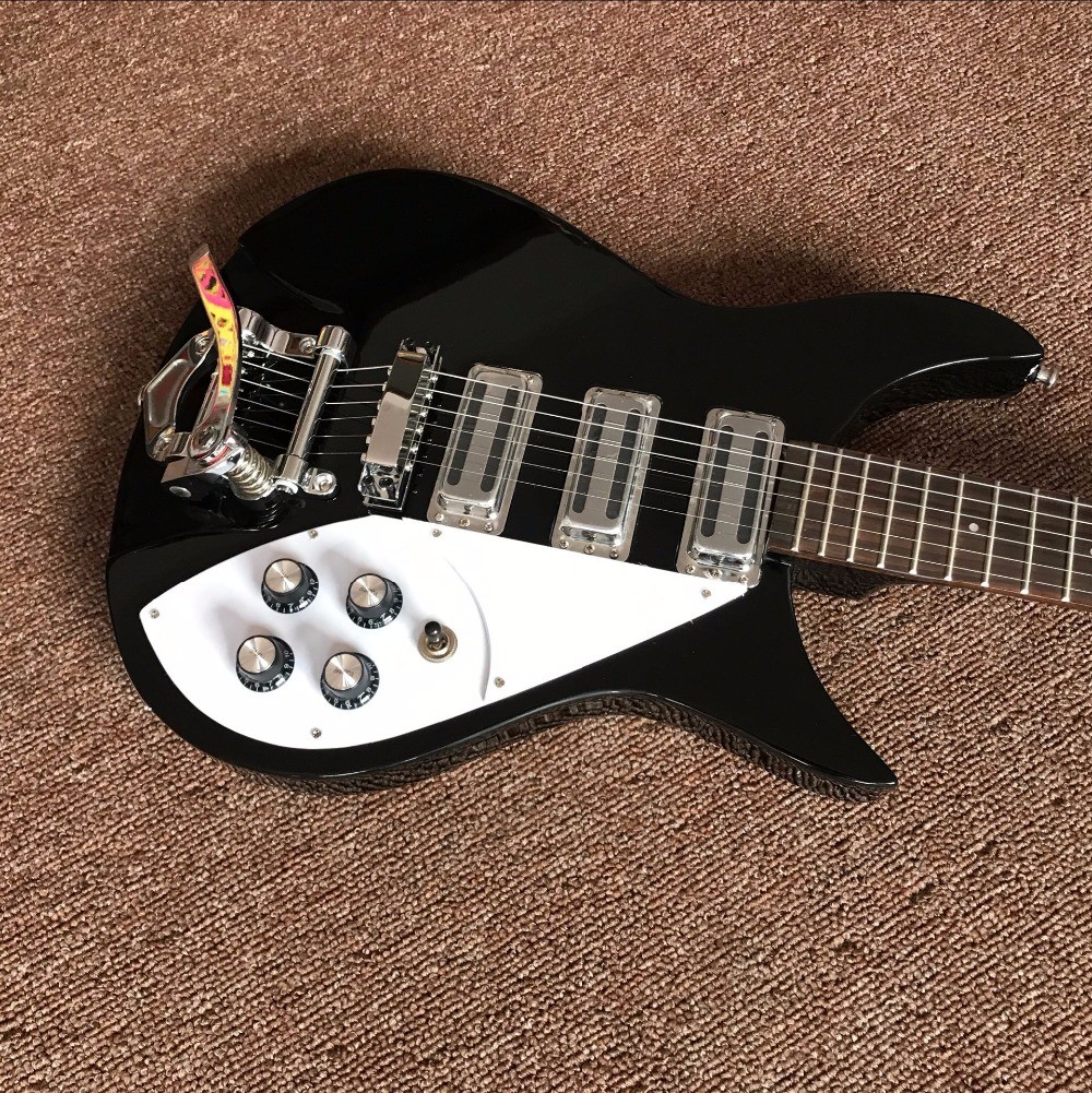 Wholesale and Hot selling OEM Custom Rickenback style black Electric Guitar