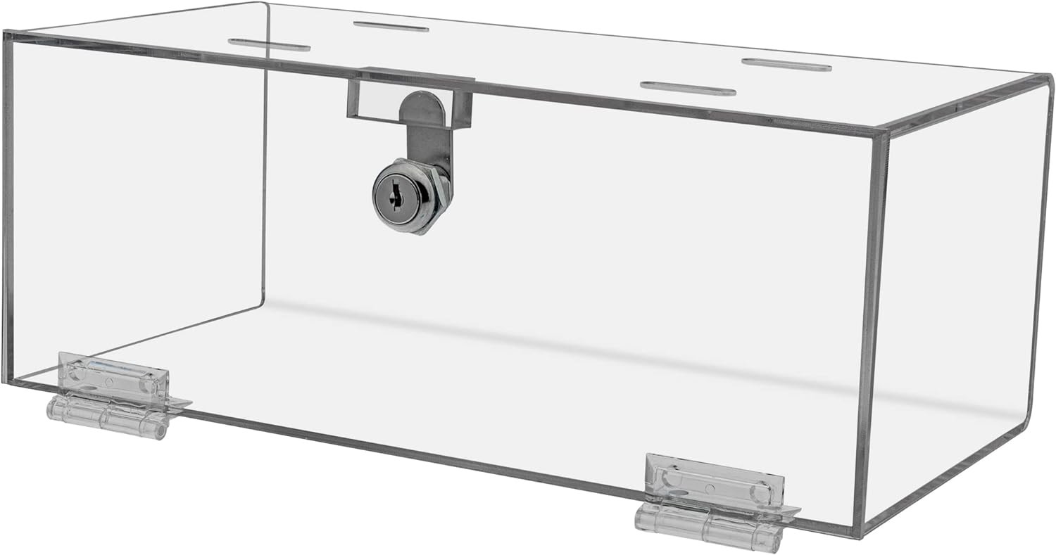 China Clear Acrylic Single Lock Medical Box with Keys, 13 x 6.5 x 5.5 Medium for Medical Storage of Supplies Medications on sale